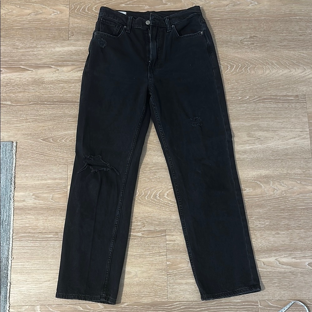 GAP - 90s Loose High Rise - 27 - Black - Distressed - EUC